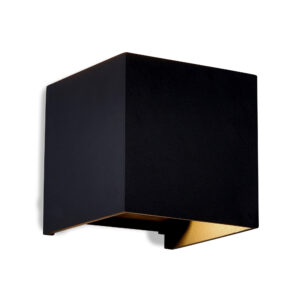 Wall Lighting - Mantra Davos Square Wall Lamp Dimmable 2 x 6W LED 2700K 1100lm IP54 Sand Black (M8601)