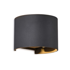 Wall Lighting - Mantra Davos Round Wall Lamp Dimmable 2 x 6W LED 2700K 1100lm IP54 Anthracite (M8604)