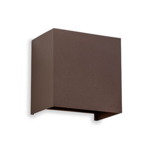 Wall Lighting - Mantra Davos XL Square Wall Lamp 2x10W LED 4000K 1830lm IP65 Rust Brown (M7654)