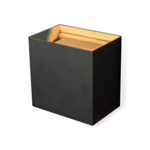 Wall Lighting - Mantra Davos XL Square Wall Lamp Dimmable 2x10W LED 2700K 1830lm IP65 Sand Black (M8611)