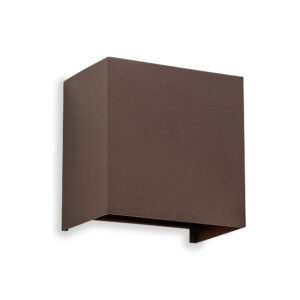 Wall Lighting - Mantra Davos XL Square Wall Lamp Dimmable 2x10W LED 2700K 1830lm IP65 Rust Brown (M8612)