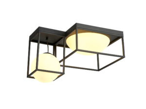 Ceiling Lighting - Mantra Desigual Semi Flush 4 Light E27 Matt Black (M7601)