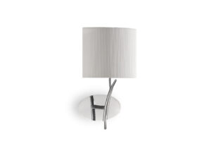 Wall Lighting - Mantra Eve Wall Lamp 1 Light E27 Polished Chrome With Spanish Corrugated White Oval Shade (M1134/SP)