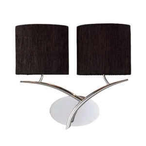 Wall Lighting - Mantra Eve Wall Lamp Switched 2 Light E27 Polished Chrome With Black Oval Shades (M1135/S/BS)