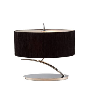 Table Lamps - Mantra Eve Table Lamp 2 Light E27 Small Polished Chrome With Black Oval Shade (M1138/BS)