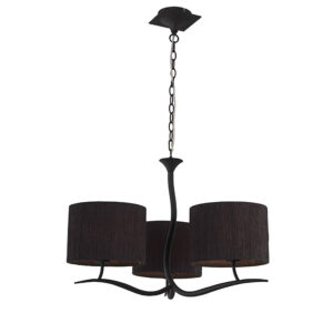 Ceiling Pendants - Mantra Eve 70cm Pendant 3 Light E27 Anthracite With Black Round Shades (M1151/BS)