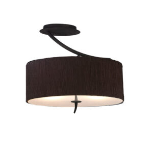 Ceiling Lighting - Mantra Eve Semi Flush 2 Light E27 Anthracite With Black Oval Shade (M1152/BS)
