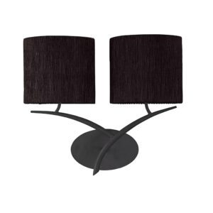 Wall Lighting - Mantra Eve Wall Lamp Switched 2 Light E27 Anthracite With Black Oval Shades (M1155/S/BS)