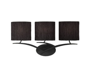 Wall Lighting - Mantra Eve Wall Lamp Switched 3 Light E27 Anthracite With Black Oval Shades (M1156/S/BS)