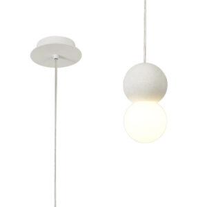 Ceiling Pendants - Mantra Galaxia 12cm Pendant Round 1 Light E27 White/White Cement (M7623)