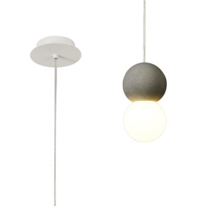 Ceiling Pendants - Mantra Galaxia 12cm Pendant Round 1 Light E27 White/Grey Cement (M7624)
