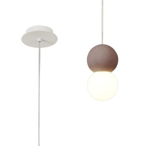 Ceiling Pendants - Mantra Galaxia 12cm Pendant Round 1 Light E27 White/Red Cement (M7625)