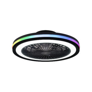 Ceiling Fans - Mantra Gamer 47cm 40W LED Dimmable White/RGB Ceiling Light With Built-In 20W DC Reversible Fan Black (M8292)