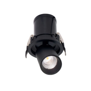 Integrated Downlights - Mantra Garda Retractable Swivel Spotlight 7W 3000K 610lm Black Cut Out 84mm (M7833)
