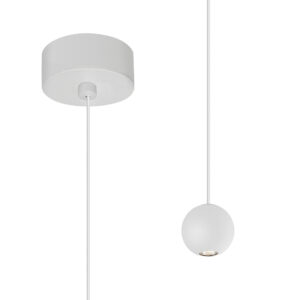 Ceiling Pendants - Mantra Gruissan 5cm Ball Pendant 5W LED 3000K 350lm Matt White (M8468)
