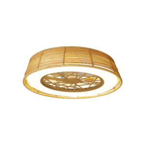 Ceiling Fans - Mantra Indonesia Mini 56cm 55W LED Dimmable Ceiling Light With Built-In 25W DC Reversible Fan Beige Rattan (M8225)