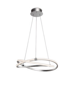 Ceiling Pendants - Mantra Infinity 51cm Pendant 42W LED 3000K 3400lm Dimmable Silver/Polished Chrome/White Acrylic (M5725)