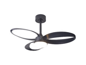 Ceiling Fans - Mantra Infinity Fan 92.6cm 24W LED Dimmable Ceiling Light With Built-In 30W DC Reversible Fan 2700-5000K Black (M8701)