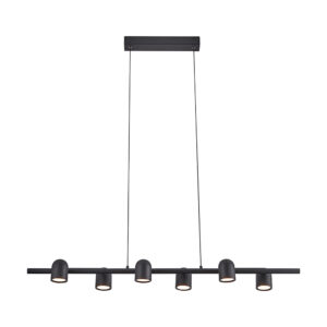Ceiling Pendants - Mantra Ios Linear Pendant 6 x GU10 Black (M7937)