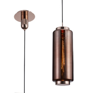 Ceiling Pendants - Mantra Jarras Pendant 20cm Round 1 x E27 (Max 40W) Copper/Rose Gold Glass (M6196)
