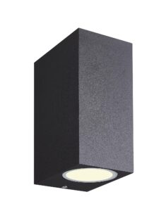 Wall Lighting - Mantra Kandanchu Square Wall Lamp 2 x GU10 IP54 Sand Black (M7038)