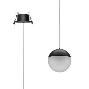 Integrated Downlights - Mantra Kilda 9.5cm 1 Light Pendant 10W LED 3000K 800lm Black (M8436)