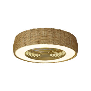 Ceiling Fans - Mantra Kilimanjaro Mini 58cm 55W LED Dimmable Ceiling Light With 25W DC Reversible Fan Beige Rattan (M8226)