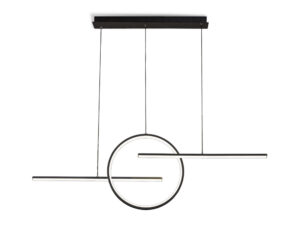 Ceiling Pendants - Mantra Kitesurf Centre Loop Linear Pendant 50W LED 3000K 4000lm Black (M7140)