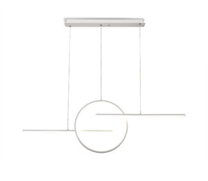 Ceiling Pendants - Mantra Kitesurf Centre Loop Linear Pendant 50W LED 3000K 4000lm White (M7190)