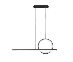 Ceiling Pendants - Mantra Kitesurf Loop Over Linear Pendant Dimmable 30W LED 3000K 2400lm Black (M8207)