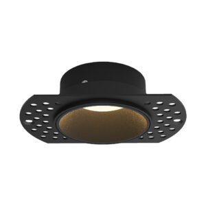 GU10 Downlights - Mantra Lances Trimless Spotlight 10.5cm GU10 (Max 12W) Cut Out 62mm Black (M8665)