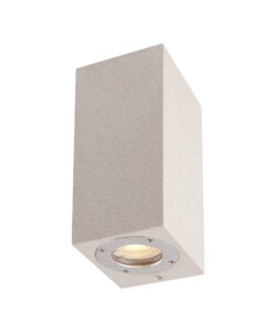 Wall Lighting - Mantra Levi Rectangular Wall Lamp 2 x GU10 (Max 12W) IP65 White Concrete (M7182)