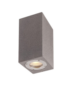 Wall Lighting - Mantra Levi Rectangular Wall Lamp 2 x GU10 (Max 12W) IP65 Grey Concrete (M7183)