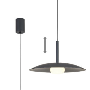 Ceiling Pendants - Mantra Lidia 40cm Rise And Fall Pendant 12W LED 3000K 1500lm Grey (M8977)