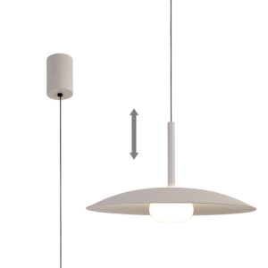 Ceiling Pendants - Mantra Lidia 40cm Rise And Fall Pendant 12W LED 3000K 1500lm White (M8979)