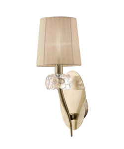 Wall Lighting - Mantra Loewe Wall Lamp Switched 1 Light E14 Antique Brass With Soft Bronze Shade (M4635AB/S/SB)