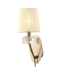 Wall Lighting - Mantra Loewe Wall Lamp Switched 1 Light E14 Antique Brass With Cream Shade (M4635AB/S)