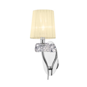 Wall Lighting - Mantra Loewe Wall Lamp Switched 1 Light E14 Polished Chrome With Cream Shade (M4635/S/CS)