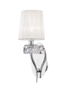 Wall Lighting - Mantra Loewe Wall Lamp Switched 1 Light E14 Polished Chrome With White Shade (M4635/S)