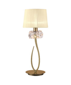Table Lamps - Mantra Loewe Table Lamp 1 Light E27 Large Antique Brass With Cream Shade (M4636AB)