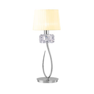 Table Lamps - Mantra Loewe Table Lamp 1 Light E27 Large Polished Chrome With Cream Shade (M4636/CS)