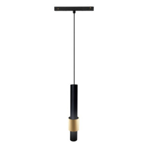 Ceiling Pendants - Mantra Magneto Track 200mm Tube Pendant 7W LED 3000K 560lm Black/Gold (M8445)