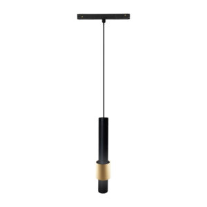 Ceiling Pendants - Mantra Magneto Track 200mm Tube Pendant Triac Dimmable 7W LED 3000K 560lm Black/Gold (M8446)