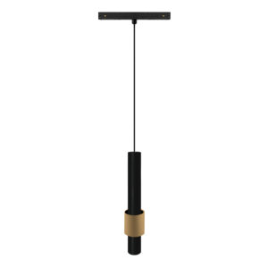 Ceiling Pendants - Mantra Magneto Track 200mm Tube Pendant 7W LED 4000K 585lm Black/Gold (M8825)