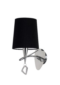 Wall Lighting - Mantra Mara Wall Lamp Switched 1 Light E14 Polished Chrome With Black Shade (M1647/S/BS)