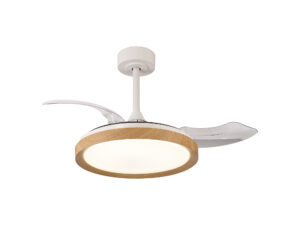 Ceiling Fans - Mantra Mistral Mini 45cm 40W LED Dimmable Ceiling Light With Built-In 28W DC Fan 2700-5000K Wood (M8830)
