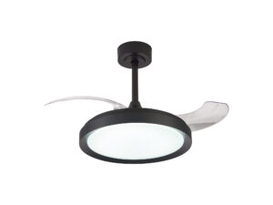 Ceiling Fans - Mantra Mistral Mini 45cm 40W LED Dimmable Ceiling Light With Built-In 28W DC Fan 2700-5000K Black (M8831)