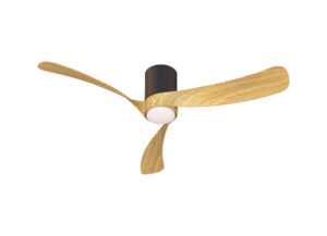 Ceiling Fans - Mantra Nemo M 1.2m 24W LED Dimmable Ceiling Light With Built-In 32W DC Fan 2700-5000K Black/Wood (M9047)