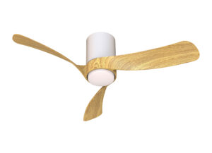 Ceiling Fans - Mantra Nemo S 97cm 24W LED Dimmable Ceiling Light With Built-In 30W DC Fan 2700-5000K White/Wood (M9051)