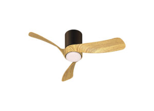 Ceiling Fans - Mantra Nemo XS 72cm 18W LED Dimmable Ceiling Light With Built-In 26W DC Fan 2700-5000K Black/Wood (M9053)